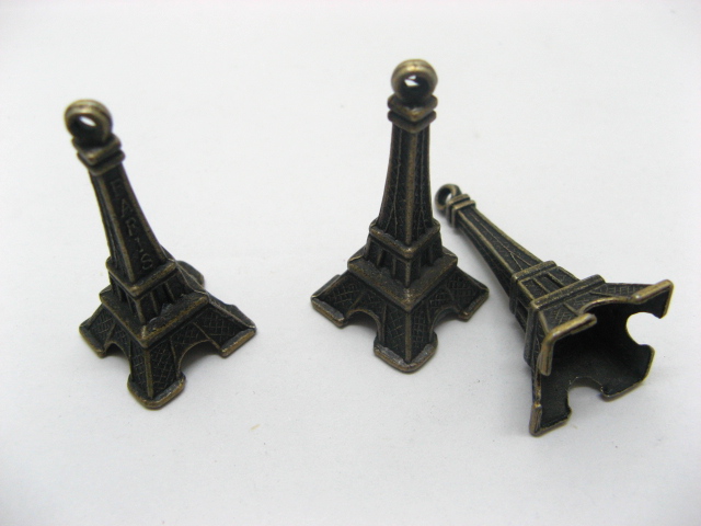 100 Dark Brown France Eiffel Tower for Jewelry Finding - Click Image to Close